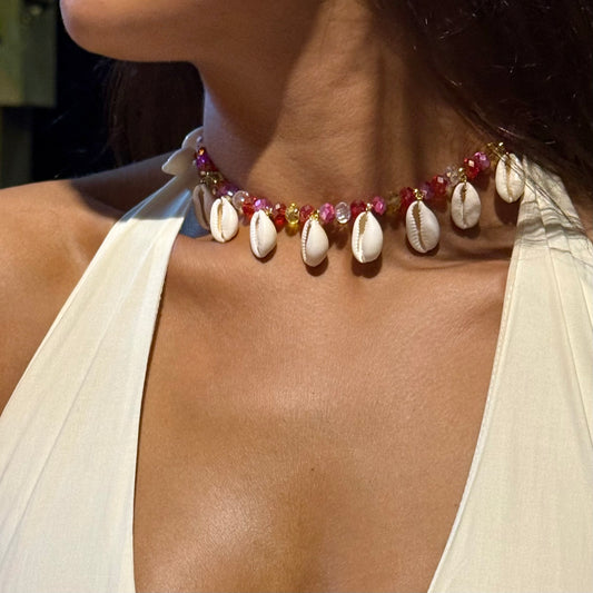 Collier Candy Sun avec coquillage naturel et détails dorés